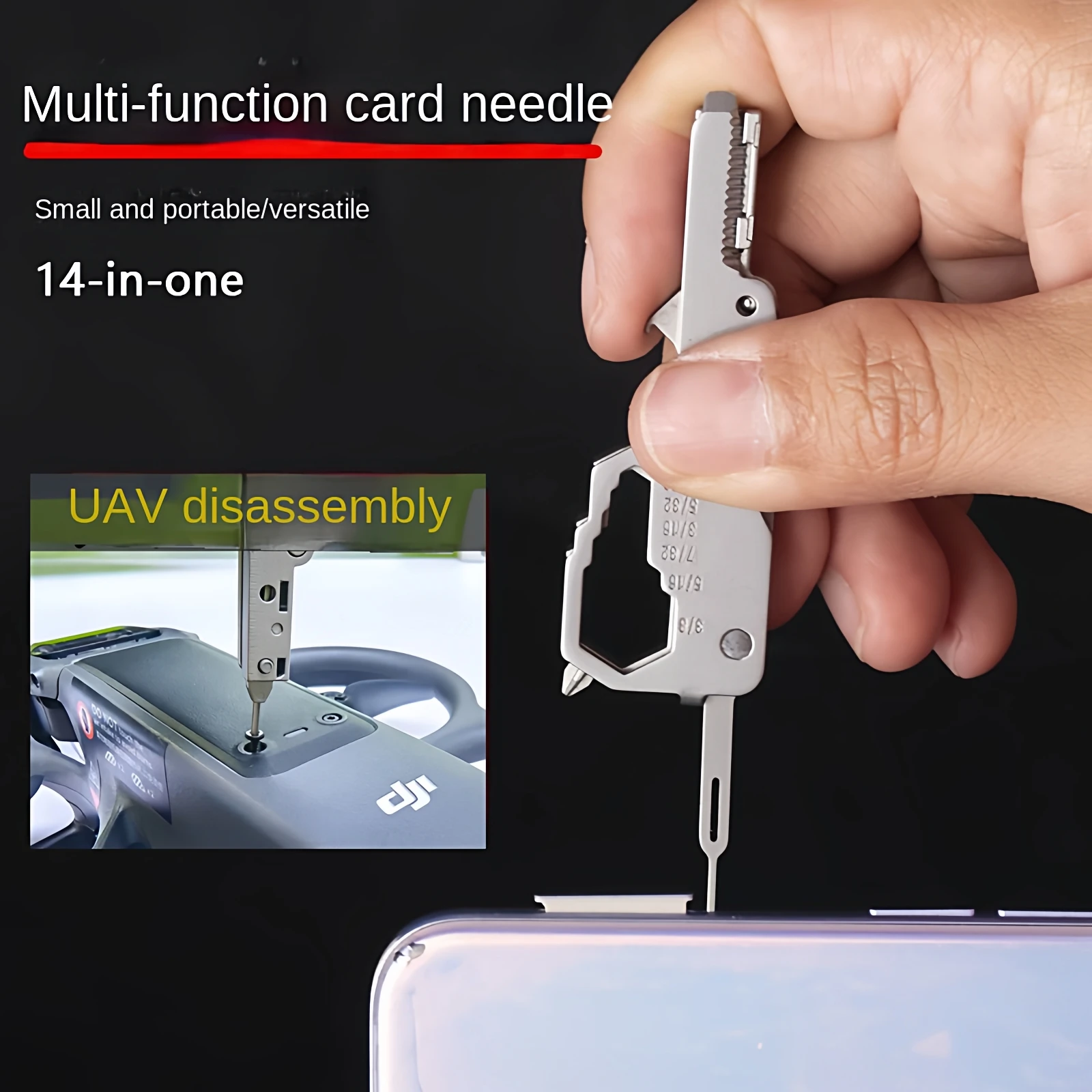 Home Security Drones - Mini Multifunctional Keychain Tool Card Stainless