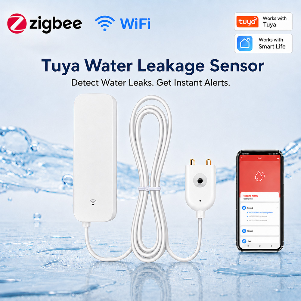 Home Security Technology - ZigBee WiFi Water Leak Sensor Flood