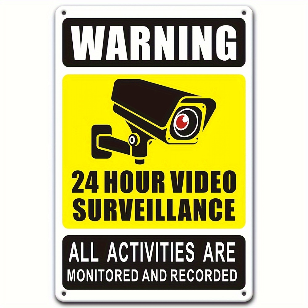 Home Security Camera - 24/7 Video Surveillance Warning Sign -