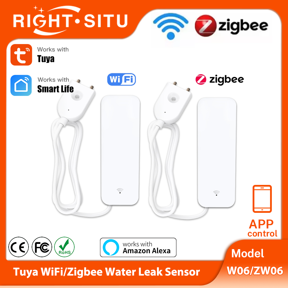 Home Security Technology - Tuya WiFi Zigbee Water Sensor Smart
