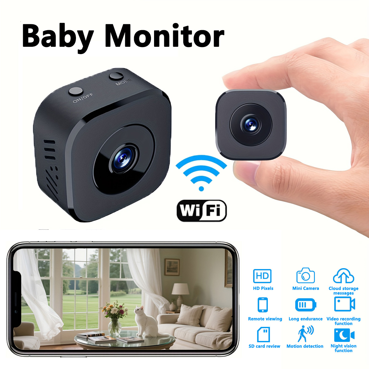 Home Security Camera - 1080P HD Mini WiFi Camera Indoor
