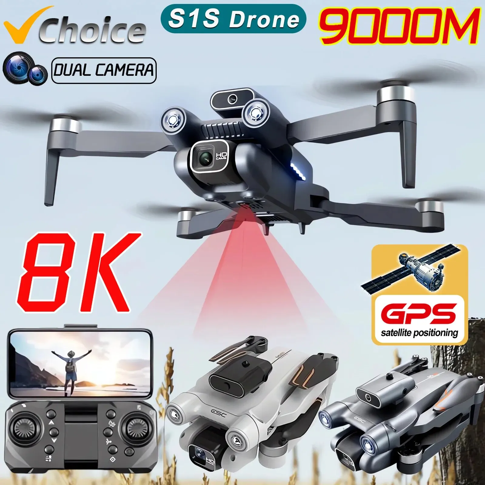 New S1S 5G GPS Drone Camera 8K - Home Security Cameras Outdoor review and price