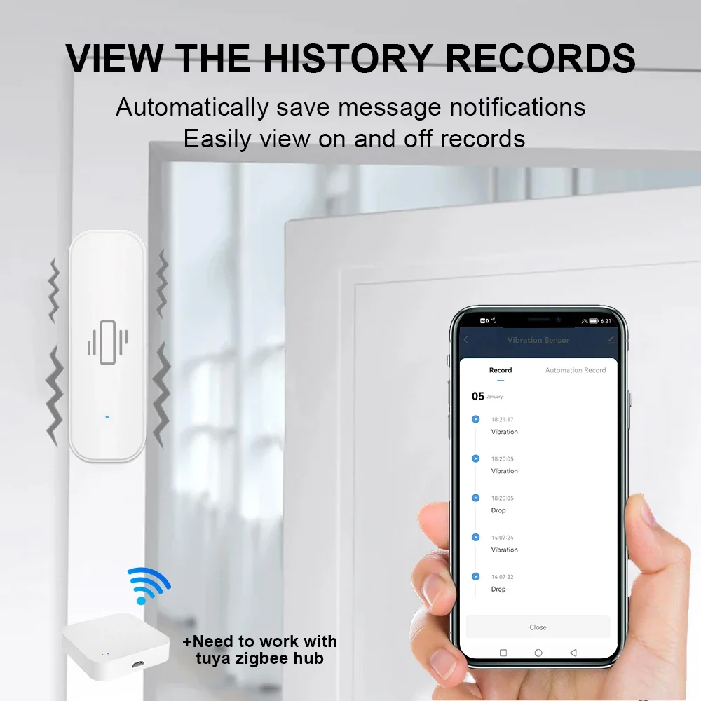 Smart ZigBee Vibration Sensor  - Home Security Gadgets review and price