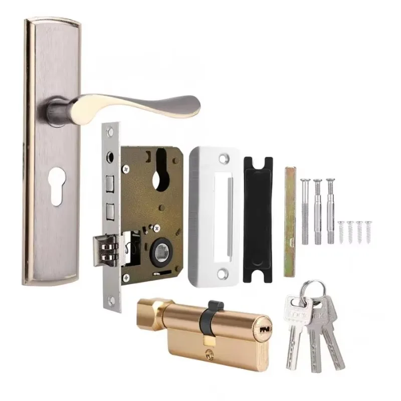 Gold Door Handle Lock Silent H - Home Security Product review and price
